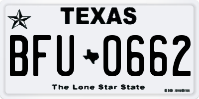 TX license plate BFU0662