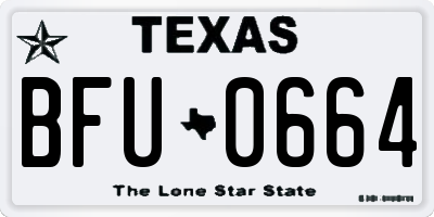 TX license plate BFU0664
