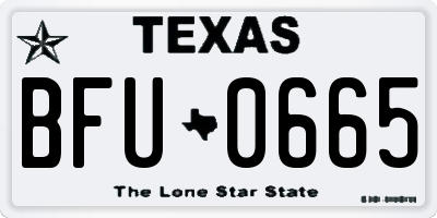 TX license plate BFU0665
