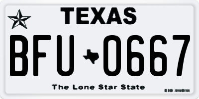 TX license plate BFU0667
