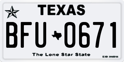TX license plate BFU0671