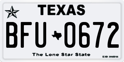 TX license plate BFU0672
