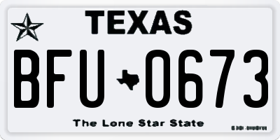 TX license plate BFU0673