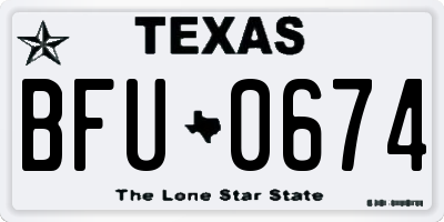 TX license plate BFU0674
