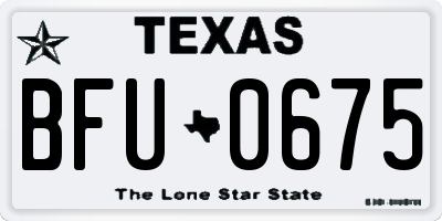 TX license plate BFU0675