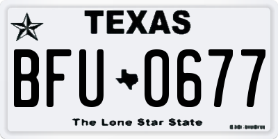 TX license plate BFU0677