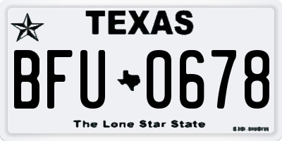 TX license plate BFU0678