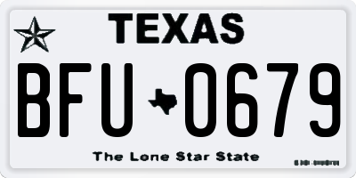 TX license plate BFU0679