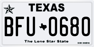 TX license plate BFU0680