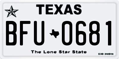 TX license plate BFU0681