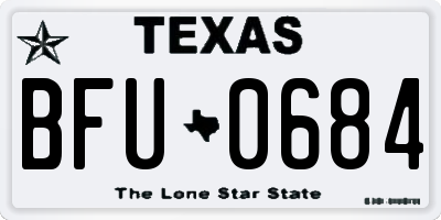 TX license plate BFU0684