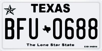 TX license plate BFU0688