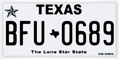 TX license plate BFU0689