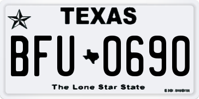 TX license plate BFU0690