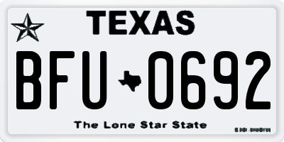 TX license plate BFU0692
