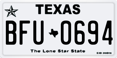 TX license plate BFU0694