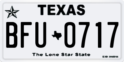 TX license plate BFU0717