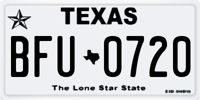TX license plate BFU0720