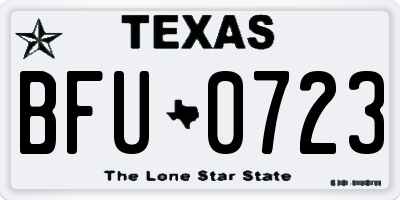 TX license plate BFU0723