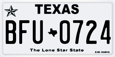 TX license plate BFU0724