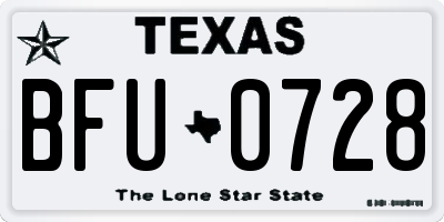 TX license plate BFU0728
