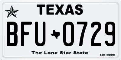 TX license plate BFU0729