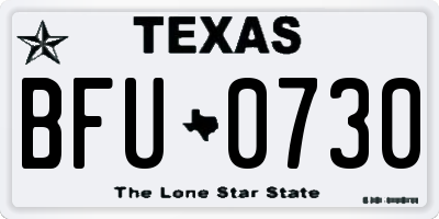 TX license plate BFU0730