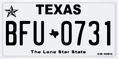 TX license plate BFU0731