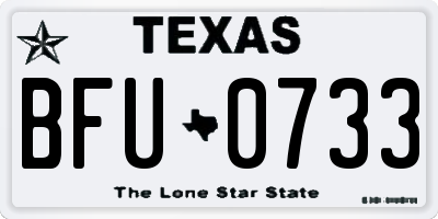 TX license plate BFU0733