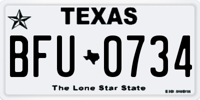 TX license plate BFU0734