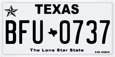 TX license plate BFU0737