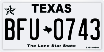 TX license plate BFU0743