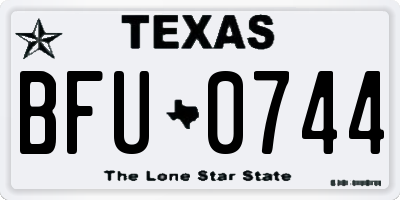 TX license plate BFU0744