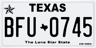 TX license plate BFU0745