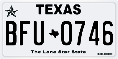 TX license plate BFU0746