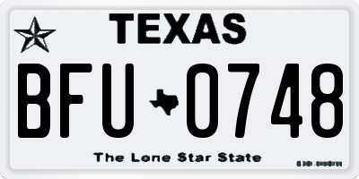 TX license plate BFU0748