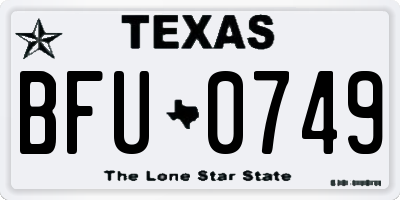 TX license plate BFU0749
