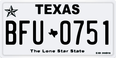 TX license plate BFU0751