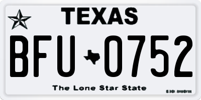 TX license plate BFU0752