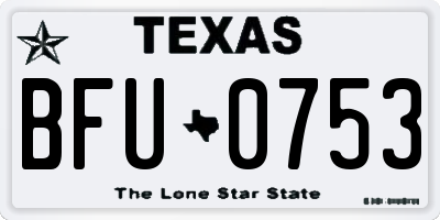 TX license plate BFU0753