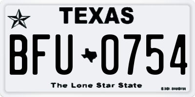 TX license plate BFU0754