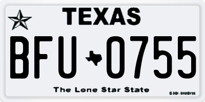 TX license plate BFU0755