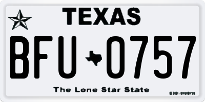 TX license plate BFU0757