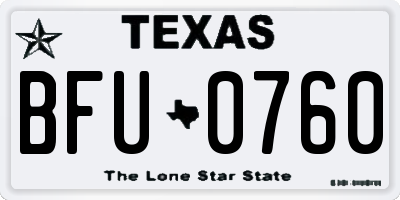 TX license plate BFU0760