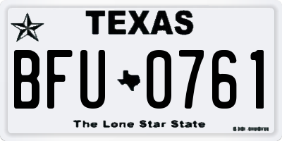 TX license plate BFU0761