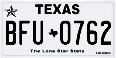 TX license plate BFU0762