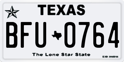 TX license plate BFU0764