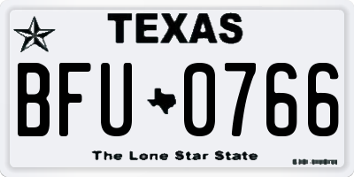 TX license plate BFU0766