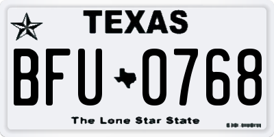 TX license plate BFU0768