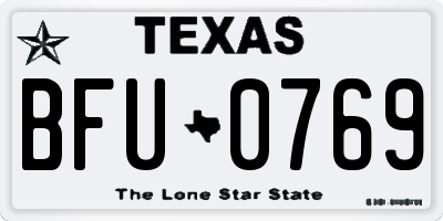 TX license plate BFU0769